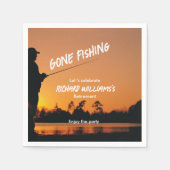 リタイアゴーン魚釣りサンセット退職した漁師 スタンダードカクテルナプキン (正面)