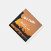 リタイアゴーン魚釣りサンセット退職した漁師 スタンダードカクテルナプキン (角)