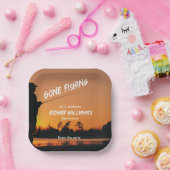 リタイアゴーン魚釣りサンセット退職した漁師 ペーパープレート (パーティー)