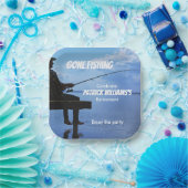 リタイアゴーン魚釣りサンセット退職した漁師 ペーパープレート (パーティー)