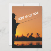 リタイアゴーン魚釣りサンセット退職した漁師 招待状 (裏面)