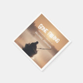 リタイアゴーン魚釣りサンライズ退職した漁師 スタンダードカクテルナプキン (角)