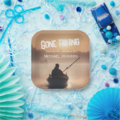 リタイアゴーン魚釣りサンライズ退職した漁師 ペーパープレート (パーティー)