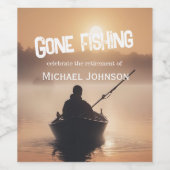 リタイアゴーン魚釣りサンライズ退職した漁師 ワインラベル (シングルラベル)