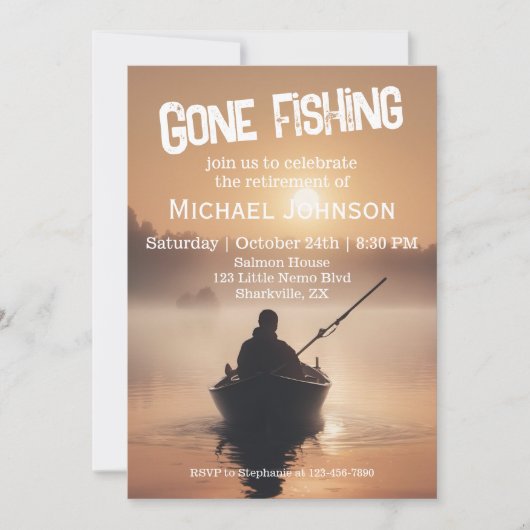リタイアゴーン魚釣りサンライズ退職した漁師 招待状 (正面)