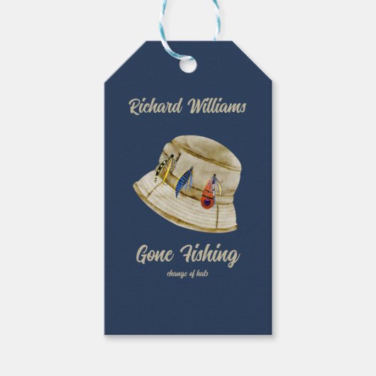 リタイアゴーン魚釣り退職したフィッシャンハット ギフトタグ (正面)