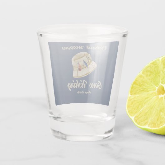 リタイアゴーン魚釣り退職したフィッシャンハット ショットグラス (裏面)