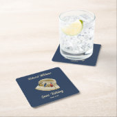 リタイアゴーン魚釣り退職したフィッシャンハット スクエアペーパーコースター (インサイチュ)