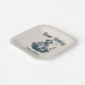 リタイアゴーン魚釣り退職した漁師ヴィンテージ ペーパープレート (傾斜あり)