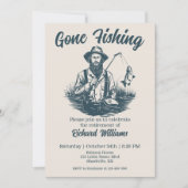 リタイアゴーン魚釣り退職した漁師ヴィンテージ 招待状 (正面)