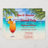 リタイアサマーフェアウェルカクテルビーチパーティー 招待状 (正面/裏面)