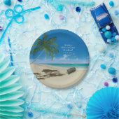 リタイアサンディビーチ名前をカスタムする紙プレート ペーパープレート (パーティー)