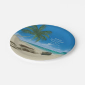 リタイアサンディビーチ名前をカスタムする紙プレート ペーパープレート (アングル)