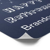 リタイアシルバー紙吹雪スターがブルーポスターに ポスター (角)