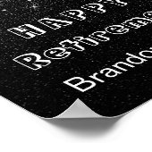 リタイアシルバー紙吹雪スターズオンブラック ポスター (角)