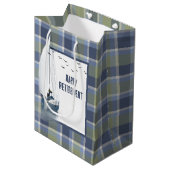 リタイアセーフティボート付きプレイド ミディアムペーパーバッグ (正面アングル)