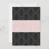 リタイアダマスクピンクグリッターベルトバタフライ 招待状 (裏面)