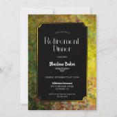 リタイアディナーパーティーブラックと金ゴールド 招待状 (正面)