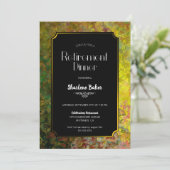 リタイアディナーパーティーブラックと金ゴールド 招待状 (スタンド正面)