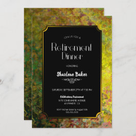 リタイアディナーパーティーブラックと金ゴールド 招待状