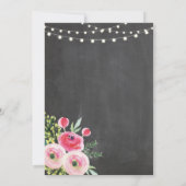 リタイアディナーパーティー女子フローラピンク招待状 招待状 (裏面)