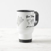 リタイアトラベルをテーマにしたパーティーワールドマップヴィンテージ トラベルマグ (正面右)