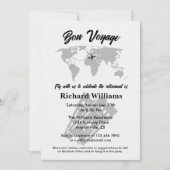 リタイアトラベルをテーマにしたパーティーワールドマップヴィンテージ 招待状 (正面)