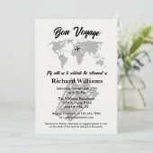 リタイアトラベルをテーマにしたパーティーワールドマップヴィンテージ 招待状 (スタンド正面)