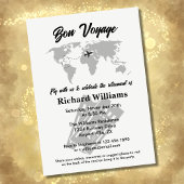 リタイアトラベルをテーマにしたパーティーワールドマップヴィンテージ 招待状