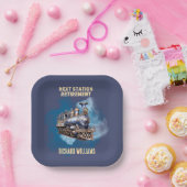 リタイアトラベルをテーマにした次の駅パーティー ペーパープレート (パーティー)