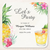 リタイアトロピカルサマーカクテルパーティー スクエアペーパーコースター (正面)