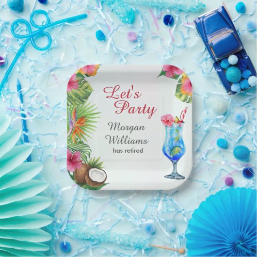 リタイアトロピカルサマーディーン&カクテルパーティー ペーパープレート (パーティー)