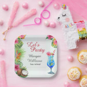 リタイアトロピカルサマーディーン&カクテルパーティー ペーパープレート (パーティー)