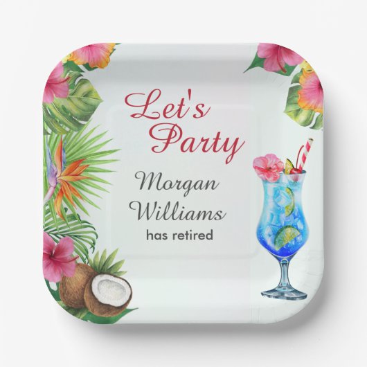 リタイアトロピカルサマーディーン&カクテルパーティー ペーパープレート (正面)