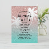 リタイアトロピカルパームツリーバラ金ゴールドグリッター 招待状 (スタンド正面)