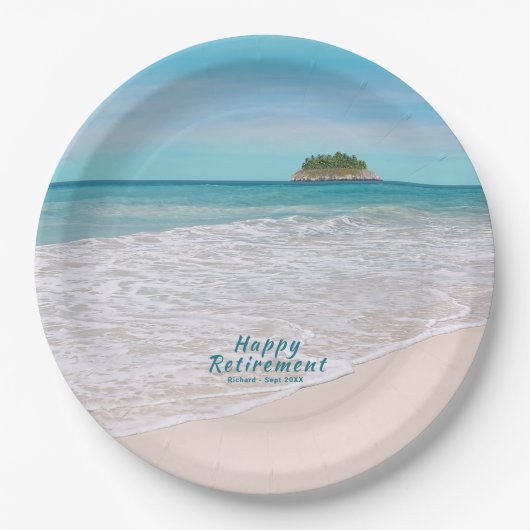 リタイアトロピカルビーチ紙プレート ペーパープレート (正面)