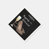 リタイアナプキンに踏み込んだヒョウ スタンダードカクテルナプキン (角)