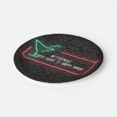 リタイアネオンマーキーサインオンブリック ペーパープレート (アングル)