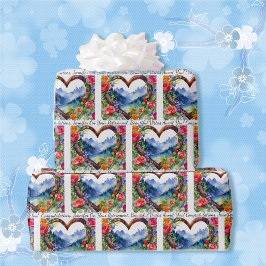 リタイアパーソナル文字と名前バラ山 ラッピングペーパー