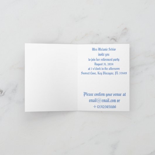 リタイアパーティの招待状ジンジャーキャットスリープsl ノートカード (内部)