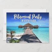 リタイアパーティーカードトロピカルブルー 招待状 (正面)