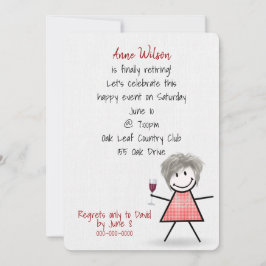 リタイアパーティーガールとワイン 招待状