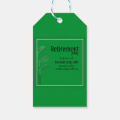 リタイアパーティーモダンゴ企業のルフグリーンブラック ギフトタグ (裏面)