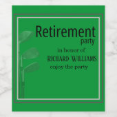 リタイアパーティーモダンゴ企業のルフグリーンブラック ワインラベル (シングルラベル)