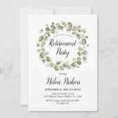 リタイアパーティー植物葉リース 招待状 (正面)