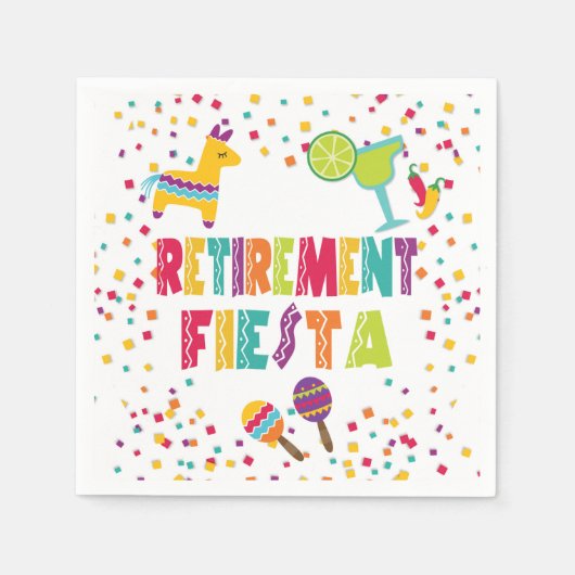 リタイアフィエスタ紙ナプキンス – ホワイト スタンダードカクテルナプキン (正面)