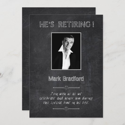 リタイアフォト招待状 – チョークボード 招待状 (正面/裏面)