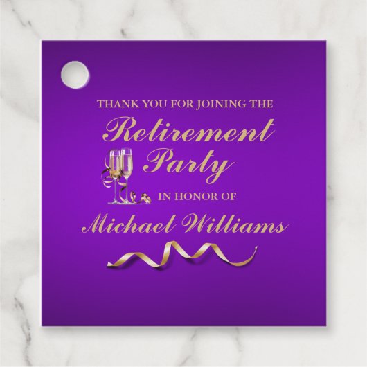 リタイアフォーマルクラシックンシャンパングラス フェイバータグ (正面)