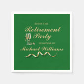 リタイアフォーマルメントクラシックシャンパングラスグリーン スタンダードカクテルナプキン (正面)