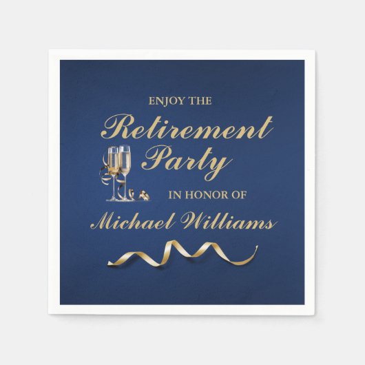 リタイアフォーマルンクラシックチャンパングラスブルー スタンダードカクテルナプキン (正面)